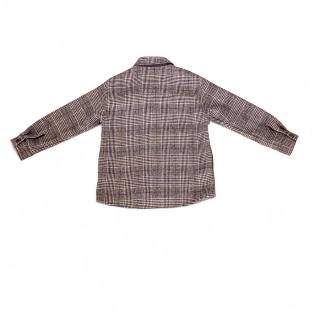 Zara Kids Plaid Wool Blend Shaket- Gray and Black - Picture 4 of 8